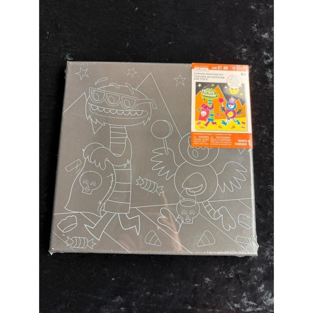 Creatology Halloween Canvas Painting Kit 10x10 Neon Paint Monsters Sealed 6+